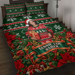 Fannie Lou Hamer Christmas Quilt Bed Set Retro Ugly Christmas Pattern Civil Rights Activist Pan African