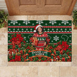 Fannie Lou Hamer Christmas Rubber Doormat Retro Ugly Christmas Pattern Civil Rights Activist Pan African