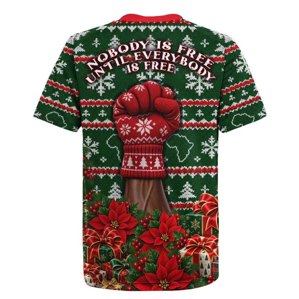 Fannie Lou Hamer Christmas Rugby Jersey Retro Ugly Christmas Pattern Civil Rights Activist Pan African