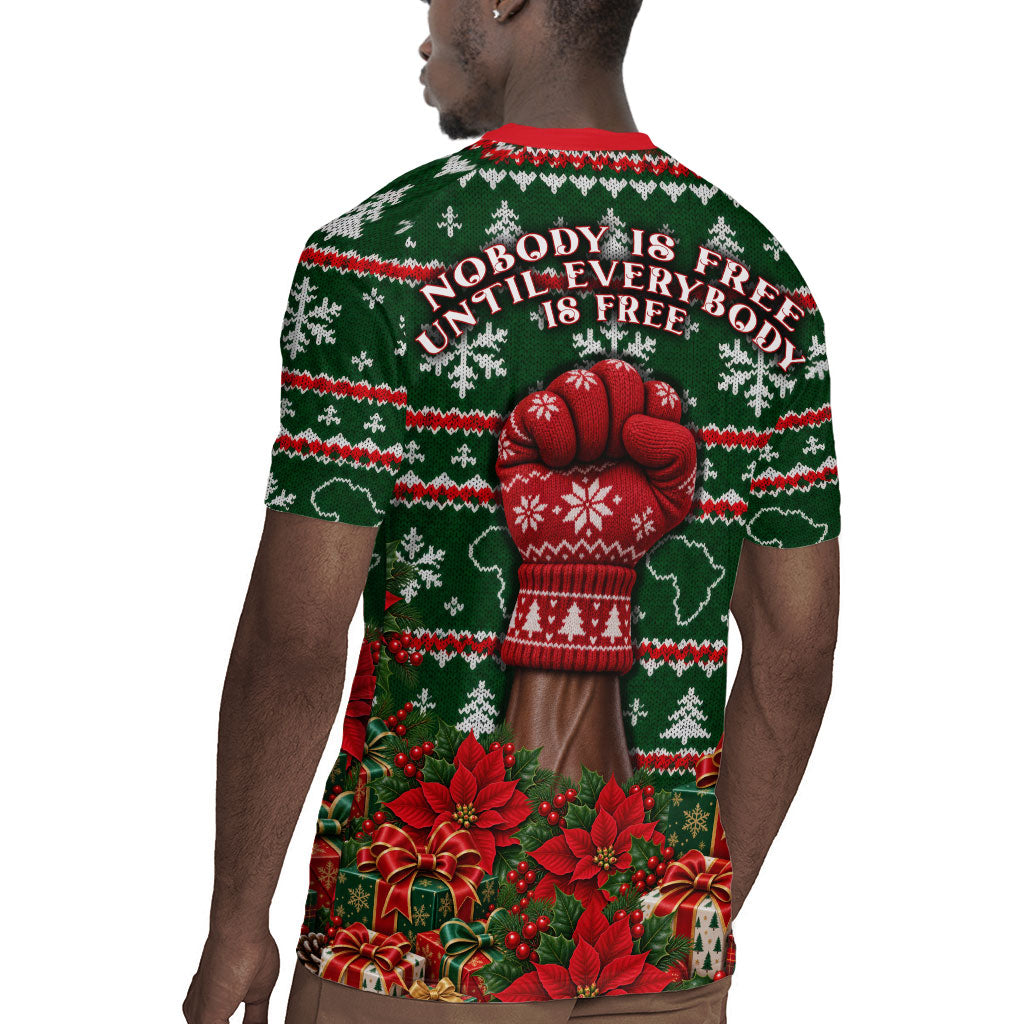 Fannie Lou Hamer Christmas Rugby Jersey Retro Ugly Christmas Pattern Civil Rights Activist Pan African