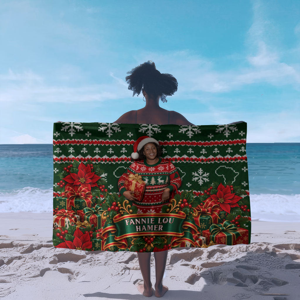 Fannie Lou Hamer Christmas Sarong Retro Ugly Christmas Pattern Civil Rights Activist Pan African