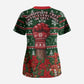 Fannie Lou Hamer Christmas Scrub Top Retro Ugly Christmas Pattern Civil Rights Activist Pan African