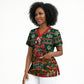 Fannie Lou Hamer Christmas Scrub Top Retro Ugly Christmas Pattern Civil Rights Activist Pan African