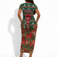 Fannie Lou Hamer Christmas Short Sleeve Bodycon Dress Retro Ugly Christmas Pattern Civil Rights Activist Pan African