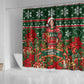 Fannie Lou Hamer Christmas Shower Curtain Retro Ugly Christmas Pattern Civil Rights Activist Pan African