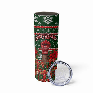 Fannie Lou Hamer Christmas Skinny Tumbler Retro Ugly Christmas Pattern Civil Rights Activist Pan African