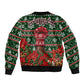 Fannie Lou Hamer Christmas Sleeve Zip Bomber Jacket Retro Ugly Christmas Pattern Civil Rights Activist Pan African