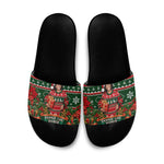 Fannie Lou Hamer Christmas Slide Sandals Retro Ugly Christmas Pattern Civil Rights Activist Pan African