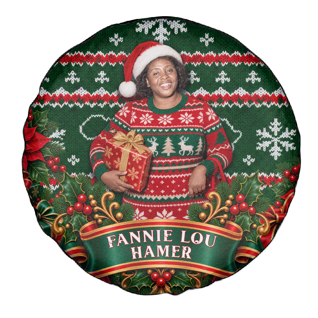 Fannie Lou Hamer Christmas Spare Tire Cover Retro Ugly Christmas Pattern Civil Rights Activist Pan African