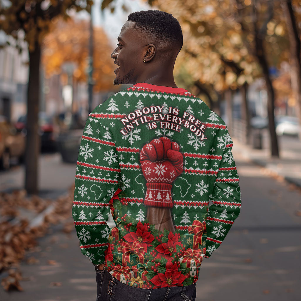 Fannie Lou Hamer Christmas Sweatshirt Retro Ugly Christmas Pattern Civil Rights Activist Pan African