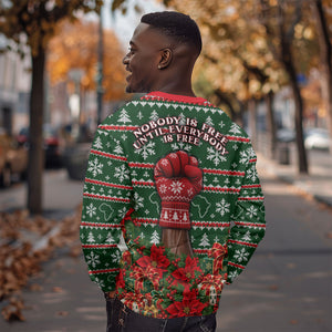 Fannie Lou Hamer Christmas Sweatshirt Retro Ugly Christmas Pattern Civil Rights Activist Pan African