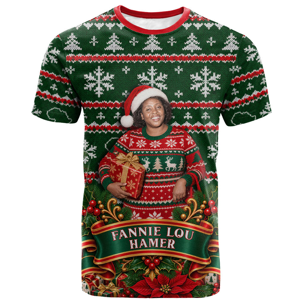 Fannie Lou Hamer Christmas T shirt Retro Ugly Christmas Pattern Civil Rights Activist Pan African
