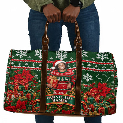 Fannie Lou Hamer Christmas Travel Bag Retro Ugly Christmas Pattern Civil Rights Activist Pan African