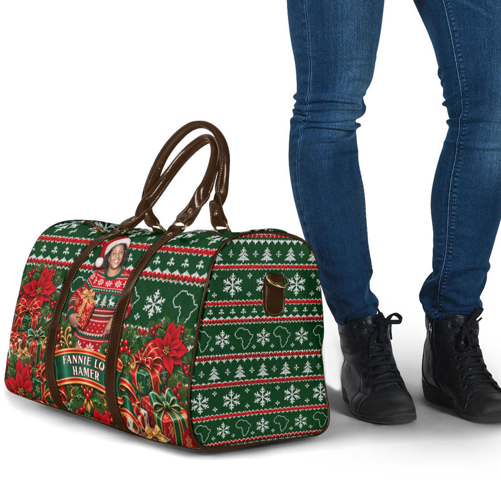 Fannie Lou Hamer Christmas Travel Bag Retro Ugly Christmas Pattern Civil Rights Activist Pan African