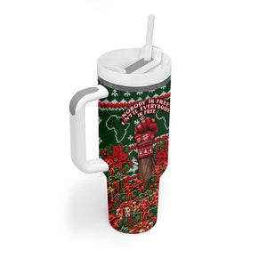 Fannie Lou Hamer Christmas Tumbler With Handle Retro Ugly Christmas Pattern Civil Rights Activist Pan African