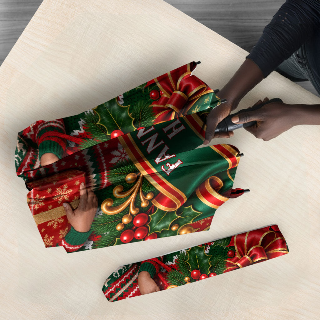 Fannie Lou Hamer Christmas Umbrella Retro Ugly Christmas Pattern Civil Rights Activist Pan African