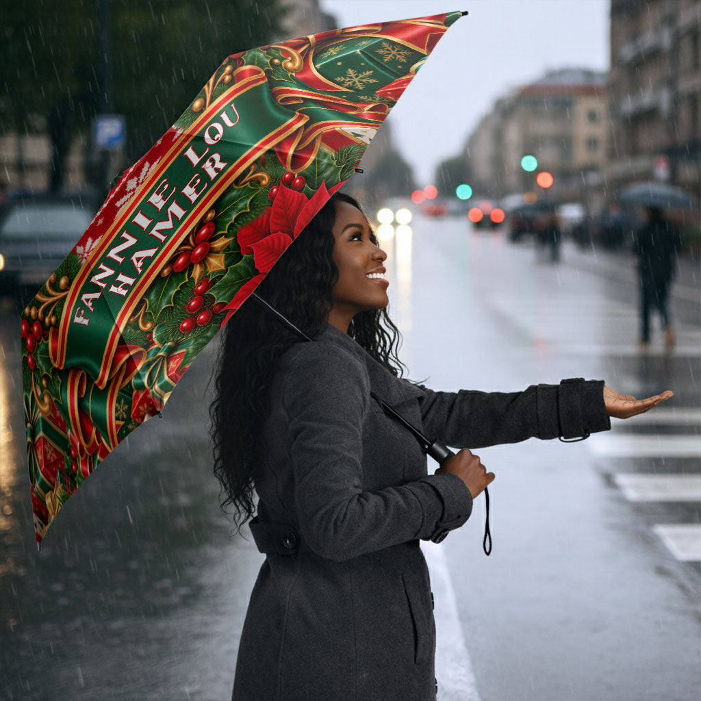 Fannie Lou Hamer Christmas Umbrella Retro Ugly Christmas Pattern Civil Rights Activist Pan African