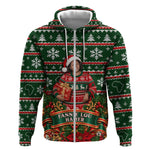 Fannie Lou Hamer Christmas Zip Hoodie Retro Ugly Christmas Pattern Civil Rights Activist Pan African