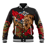 Morocco Independence Day Baseball Jacket Atlas Lion Red Rose Atlas Mountain Heritage