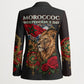 Morocco Independence Day Blazer Atlas Lion Red Rose Atlas Mountain Heritage