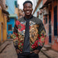 Morocco Independence Day Bomber Jacket Atlas Lion Red Rose Atlas Mountain Heritage