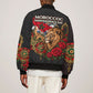 Morocco Independence Day Bomber Jacket Atlas Lion Red Rose Atlas Mountain Heritage