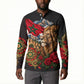 Morocco Independence Day Button Sweatshirt Atlas Lion Red Rose Atlas Mountain Heritage