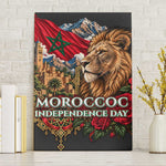 Morocco Independence Day Canvas Wall Art Atlas Lion Red Rose Atlas Mountain Heritage