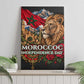 Morocco Independence Day Canvas Wall Art Atlas Lion Red Rose Atlas Mountain Heritage