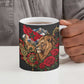 Morocco Independence Day Ceramic Mug Atlas Lion Red Rose Atlas Mountain Heritage