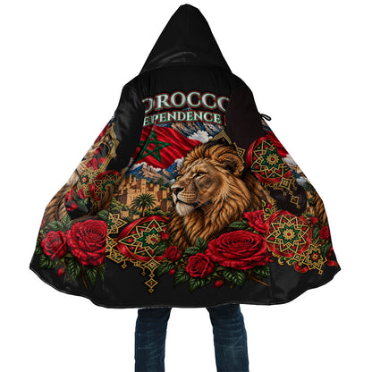 Morocco Independence Day Cloak Atlas Lion Red Rose Atlas Mountain Heritage