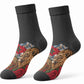 Morocco Independence Day Crew Socks Atlas Lion Red Rose Atlas Mountain Heritage