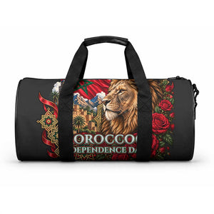 Morocco Independence Day Duffle Bag Atlas Lion Red Rose Atlas Mountain Heritage