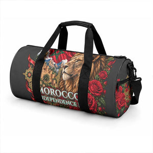 Morocco Independence Day Duffle Bag Atlas Lion Red Rose Atlas Mountain Heritage