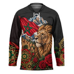 Morocco Independence Day Hockey Jersey Atlas Lion Red Rose Atlas Mountain Heritage