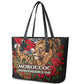 Morocco Independence Day Leather Tote Bag Atlas Lion Red Rose Atlas Mountain Heritage