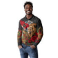 Morocco Independence Day Long Sleeve Polo Shirt Atlas Lion Red Rose Atlas Mountain Heritage