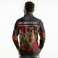 Morocco Independence Day Long Sleeve Polo Shirt Atlas Lion Red Rose Atlas Mountain Heritage