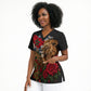 Morocco Independence Day Scrub Top Atlas Lion Red Rose Atlas Mountain Heritage