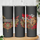 Morocco Independence Day Skinny Tumbler Atlas Lion Red Rose Atlas Mountain Heritage
