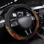 Morocco Independence Day Steering Wheel Cover Atlas Lion Red Rose Atlas Mountain Heritage