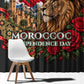 Morocco Independence Day Window Curtain Atlas Lion Red Rose Atlas Mountain Heritage
