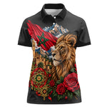 Morocco Independence Day Women Polo Shirt Atlas Lion Red Rose Atlas Mountain Heritage