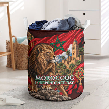 Morocco Independence Day Lion Laundry Basket Atlas Mountain Kasbah Heritage
