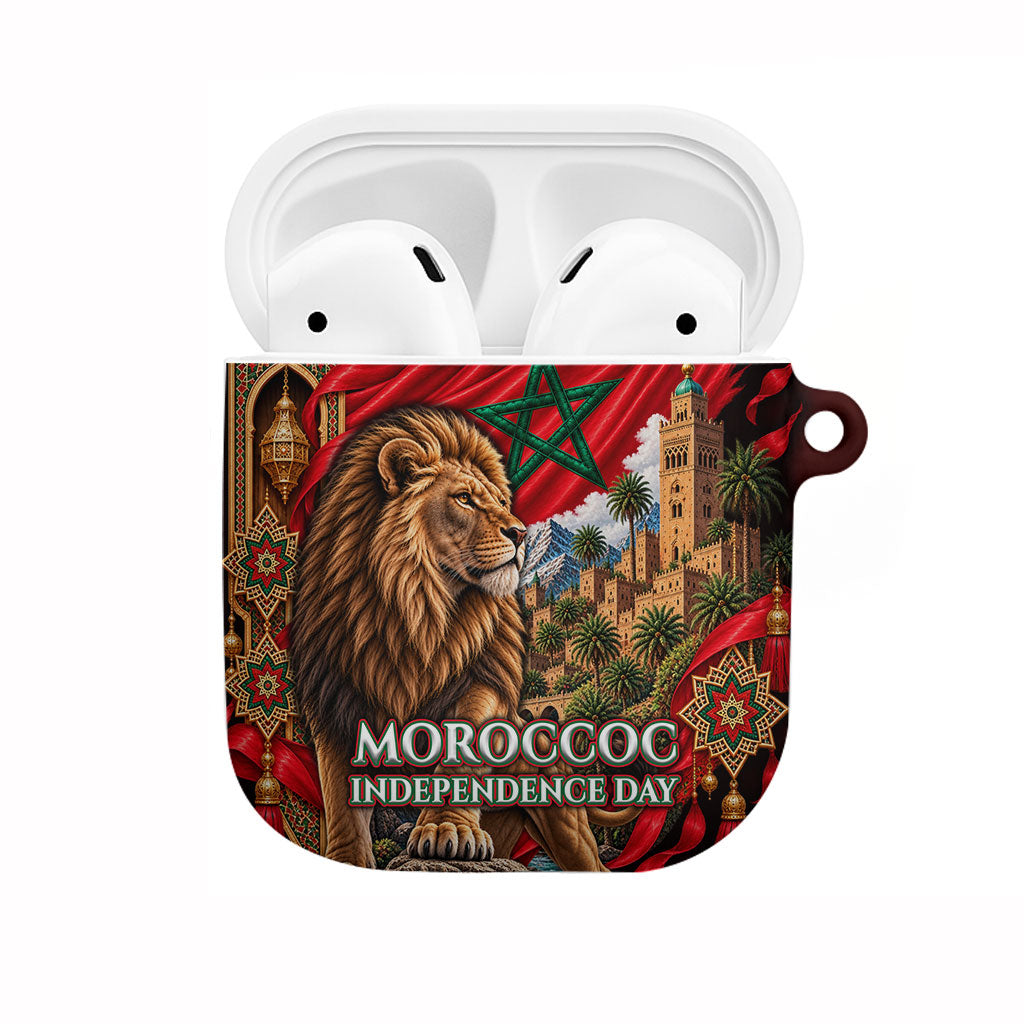 Morocco Independence Day Lion AirPods Case Atlas Mountain Kasbah Heritage