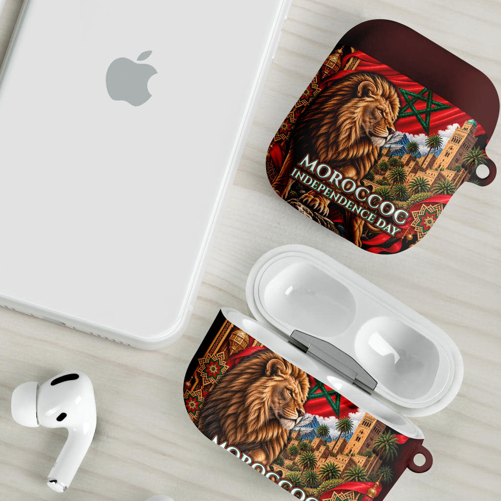 Morocco Independence Day Lion AirPods Case Atlas Mountain Kasbah Heritage