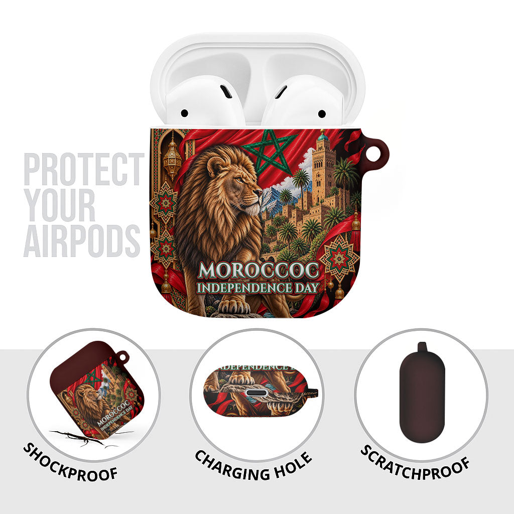 Morocco Independence Day Lion AirPods Case Atlas Mountain Kasbah Heritage