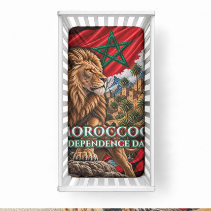 Morocco Independence Day Lion Baby Bed Cover Atlas Mountain Kasbah Heritage