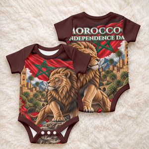 Morocco Independence Day Lion Baby Onesie Atlas Mountain Kasbah Heritage