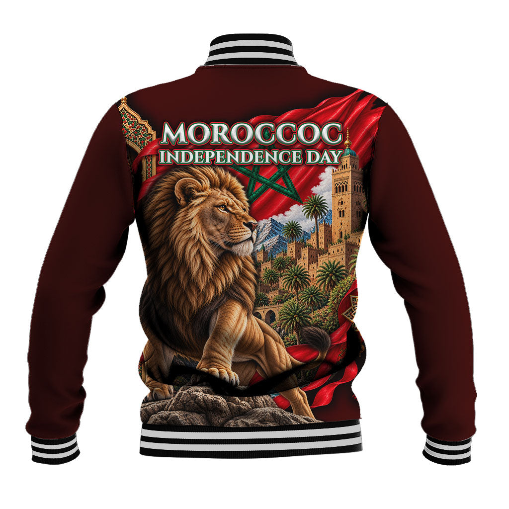 Morocco Independence Day Lion Baseball Jacket Atlas Mountain Kasbah Heritage
